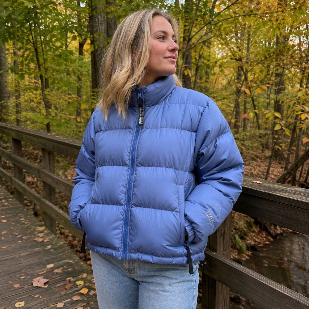 Sierra Designs 600 Powerfill Goose Down Puffer Jacket Blue Women's S Vintage